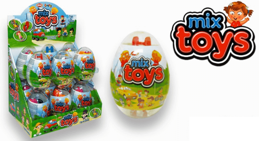 Пластиковое яйцо MINI MIKS игрушка с сахарным драже 10 гр.