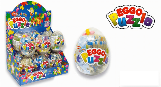 Пластиковое яйцо EGGO PUZLE игрушка с сахарным драже 10 гр.