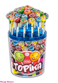 Фруктовый леденец на палочке TOPIKA 6 вкусов в банке